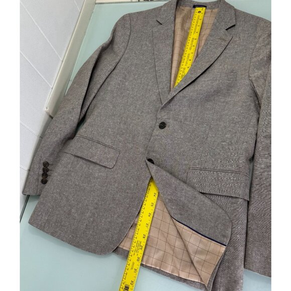 Stafford Blazer Sport Coat 38R Classic Fit Linen Cotton Blend Heather Beige - Picture 6 of 10